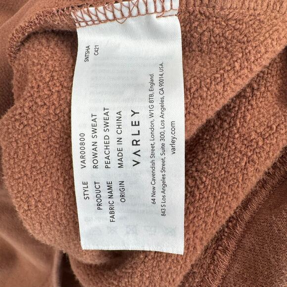 Varley Rowan Sweat Crewneck Sweatshirt Womens Large Brown Fleece - Picture 9 of 14